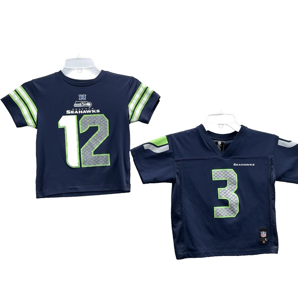 NFL‎ Seattle Seahawks Jersey LOT (2) Kids Large #3 Russell Wilson Sport Football